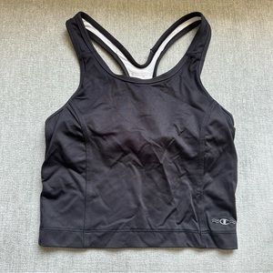 Cropped Sports Bra Tank - Black, Size Small